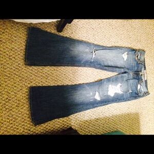 Hollister Blue Distressed Women Jeans